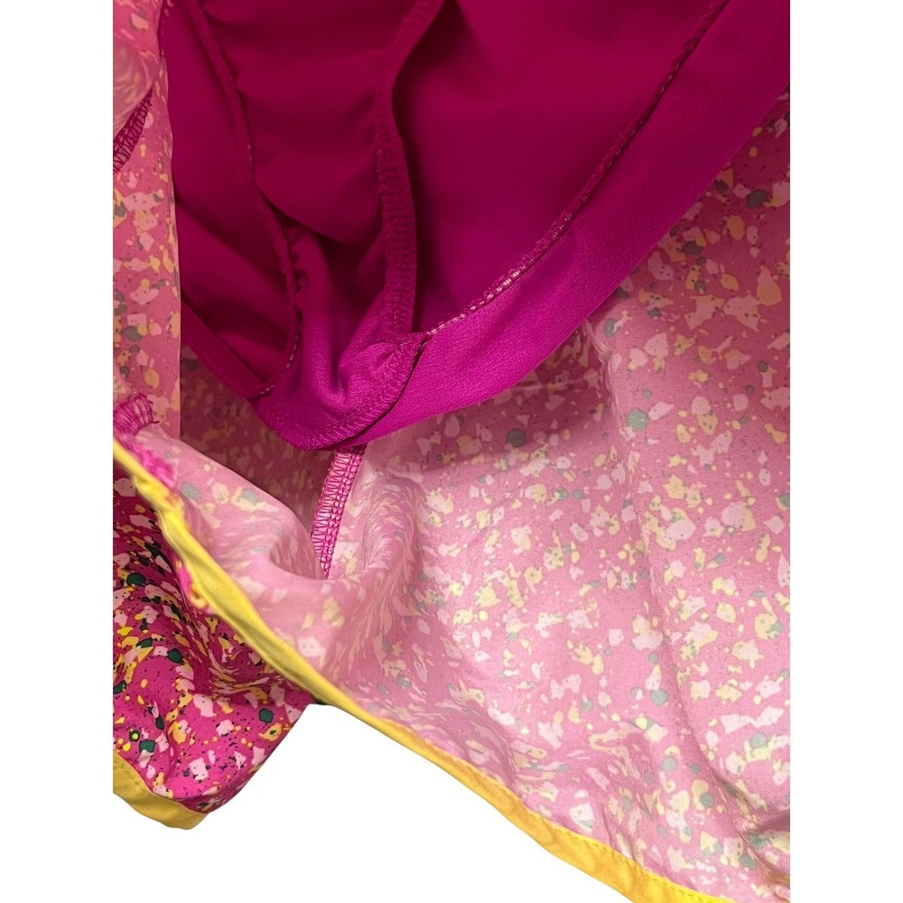 Nike Dri-FIT Tempo Shorts Womens Large Pink Yellow Splatter Running Sporty Gym - Picture 5 of 8